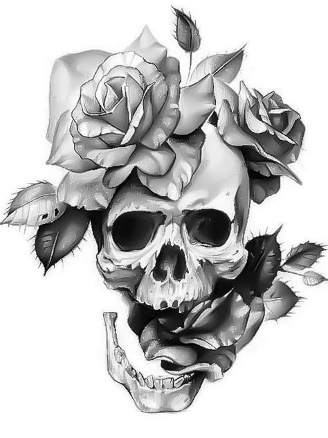 tatuajes de calaveras|calavera con rosas.